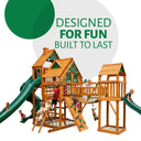 Treasure Trove II Swing Set - Wood Roof