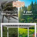 Backyard Discovery Windham Steel Pergola — 14×10, Sail Canopy