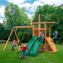 Outing w/ Dual Slides Swing Set - Vinyl Canopy with Treehouse Windows