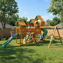 Treasure Trove II Swing Set - Wood Roof