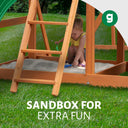 Outing Swing Set - Wood Roof w/ Trapeze Arm