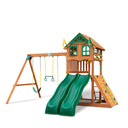 Outing w/ Dual Slides Swing Set - Wood Roof with Treehouse Windows